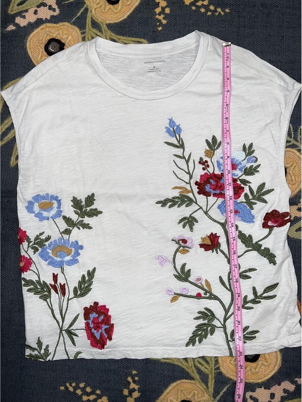 Anthropologie floral Embroidered top S.Medium - Picture 4 of 7